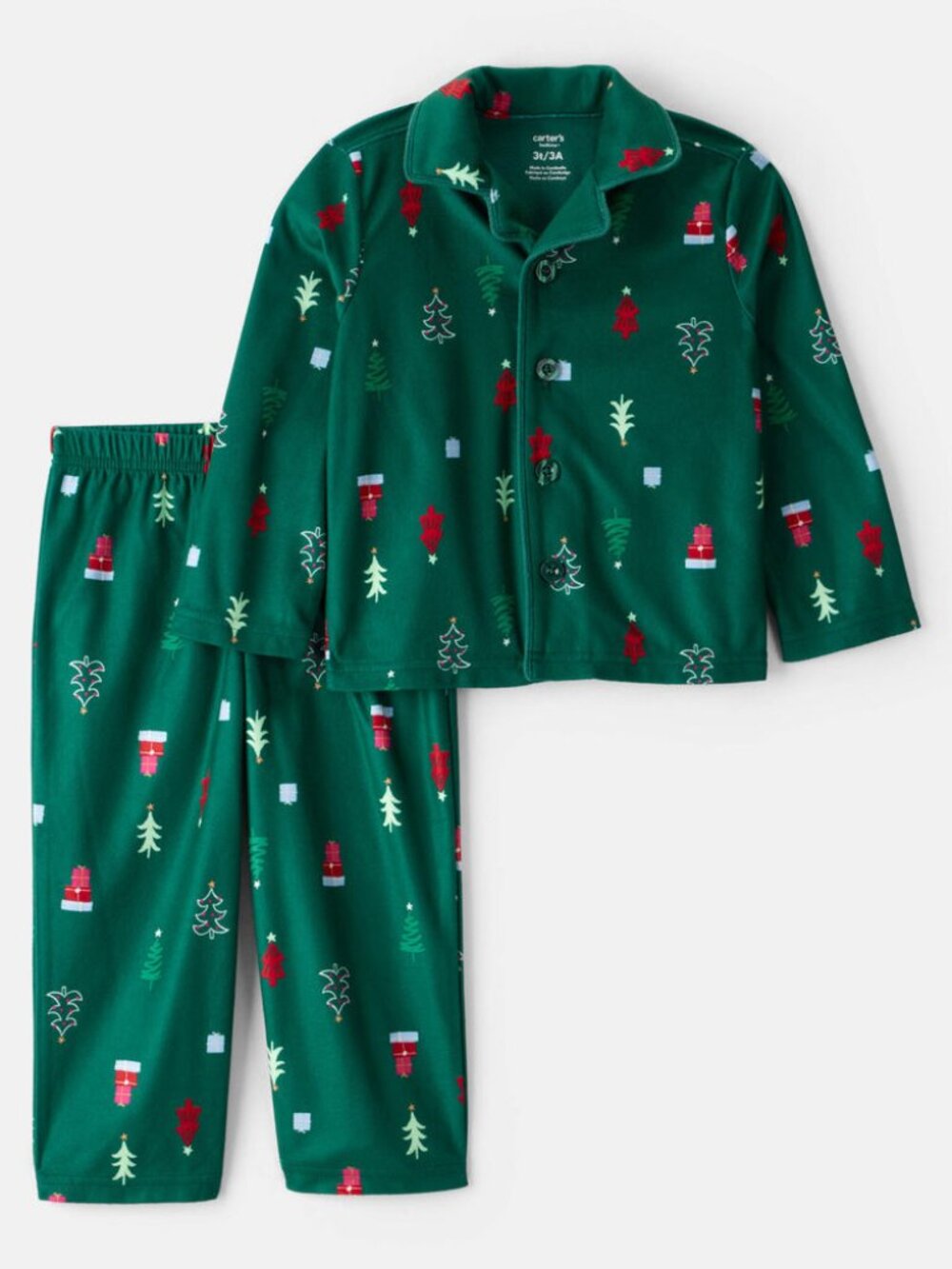 (4/$20) Carter's - Toddler Christmas Tree Print Fleece Long-Sleeve Loose